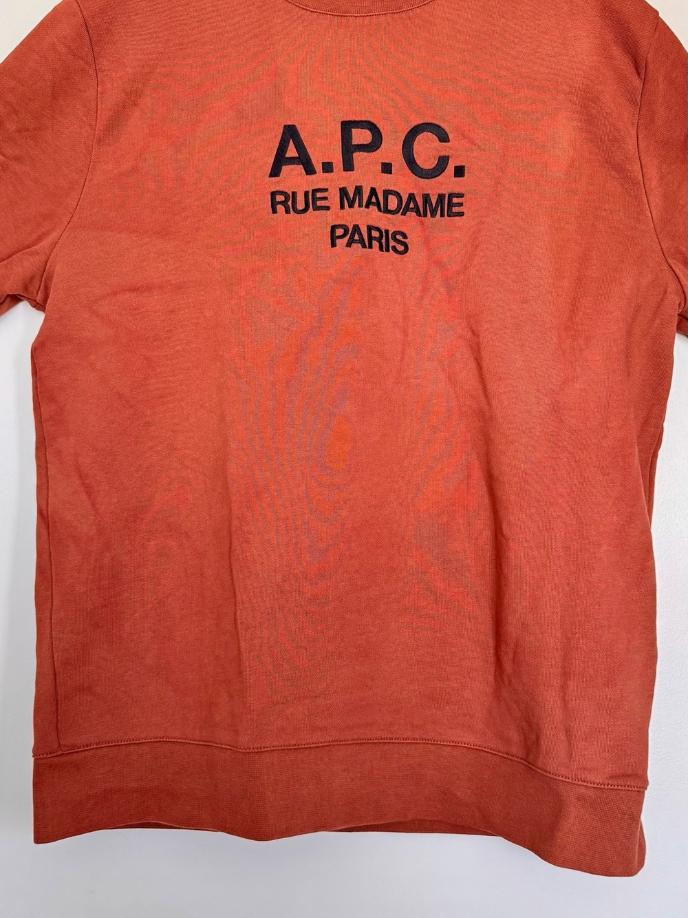 A.P.C. Orange Rue Madame Paris Logo Sweatshirt
